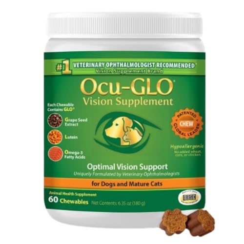 Ocu-GLO Weiche Kauknochen für optimale Sicht, Unterstützung für Hunde und reife Katzen, von Animal Necessity, 60 ct von Ocu-Glo