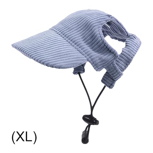 Hunde Baseballkappe mit Ohrlöchern Hund Sommer Beach Visor Hut Hunde Hut (Blue XL) von Ocuuer