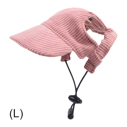 Hunde Baseballkappe mit Ohrlöchern Hund Summer Beach Visierhut Hunde Hut (Pink L) (L rosa) von Ocuuer