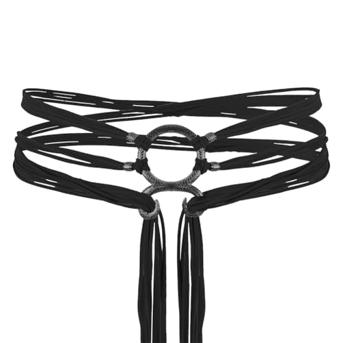 Viking Troll Cross Gürtel Einstellbare nordische Hexen -Taillengürtel for Frauen (schwarz) von Ocuuer