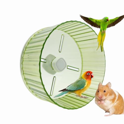 Birds Running Wheel Exercise Toys, Parrot Hamster Exercise Wheel Toy, Quiet Running Wheel for Parrots Bird Sittiche Hamster Guinea Pig Wellensittich and More (Grün) von Odebyata