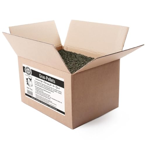Graspellets Pferdefutter 25kg - Pferdeergänzungsfutter für Vitalität & Glanz - Heuersatz Pferde - Premium Gras Pellets Rasenpellets Pferdeleckerlis von Odenwälder Lebensmittel
