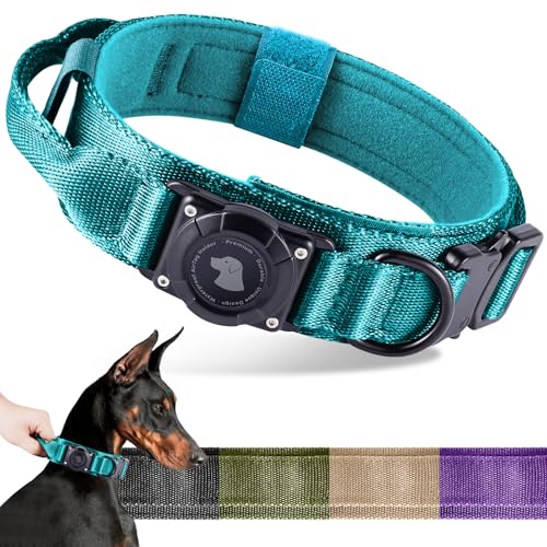 2025 Upgrade, wasserdichtes AirTag-Hundehalsband, militärisches taktisches Hundehalsband mit AirTag-Halter, bequemer Kontrollgriff und Metallschnalle, GPS-Hundehalsbandhalter für mittelgroße bis große 2025 Upgrade, wasserdichtes AirTag-Hundehalsband, militärisches taktisches Hundehalsband mit AirTag-Halter, bequemer Kontrollgriff und Metallschnalle, GPS-Hundehalsbandhalter für mittelgroße bis große von Odokele