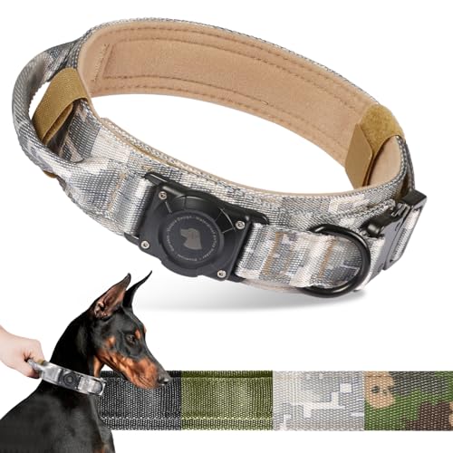 2025 Upgrade Wasserdichtes AirTag Hundehalsband, Militärisches Taktisches Hundehalsband mit AirTag-Halter, Komfortabler Kontrollgriff und Metallschnalle, GPS-Hundehalsbandhalter für mittelgroße bis 2025 Upgrade Wasserdichtes AirTag Hundehalsband, Militärisches Taktisches Hundehalsband mit AirTag-Halter, Komfortabler Kontrollgriff und Metallschnalle, GPS-Hundehalsbandhalter für mittelgroße bis von Odokele