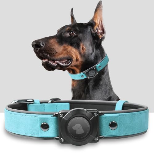 AirTag Hundehalsband – Hundehalsband aus Leder mit Airtag-Halterung | IPX8 wasserdicht, reflektierend, hochendig, verstellbar, weich gepolstert | GPS-Tracker-Halsbänder für mittelgroße und große Hunde AirTag Hundehalsband – Hundehalsband aus Leder mit Airtag-Halterung | IPX8 wasserdicht, reflektierend, hochendig, verstellbar, weich gepolstert | GPS-Tracker-Halsbänder für mittelgroße und große Hunde von Odokele
