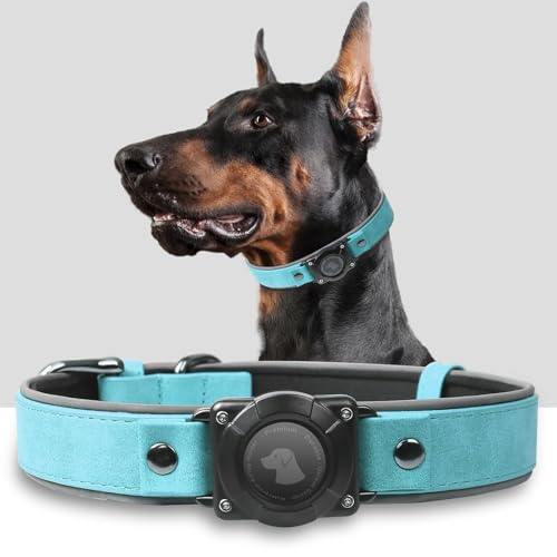 AirTag Hundehalsband – Hundehalsband aus Leder mit Airtag-Halterung | IPX8 wasserdicht, reflektierend, hochendig, verstellbar, weich gepolstert | GPS-Tracker-Halsbänder für mittelgroße und große Hunde AirTag Hundehalsband – Hundehalsband aus Leder mit Airtag-Halterung | IPX8 wasserdicht, reflektierend, hochendig, verstellbar, weich gepolstert | GPS-Tracker-Halsbänder für mittelgroße und große Hunde von Odokele