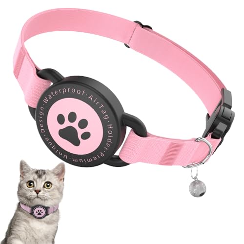 Airtag Katzenhalsband, dehnbares Kätzchenhalsband mit Apple Air-Tag-Halter, leicht und bequem, ultra-elastische GPS-Katzenhalsbänder für Katzen Kätzchen und Welpen, 20,3-32,5 cm, Rosa Airtag Katzenhalsband, dehnbares Kätzchenhalsband mit Apple Air-Tag-Halter, leicht und bequem, ultra-elastische GPS-Katzenhalsbänder für Katzen Kätzchen und Welpen, 20,3-32,5 cm, Rosa von Odokele