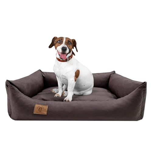 Odol-Plu Hundebett Hundekissen Hundesofa Hundekorb Katzenbett Tierbett 90 X 60 cm, wasserdicht (Braun) von Odolplusz