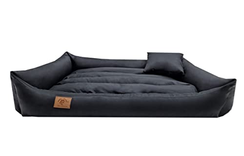 Odol-Plu XXL - Hundebett - Hundekissen - Hundesofa mit Wendekissen (Größe und Farbe wählbar) (120x90 schwarz) von Odol-Plu