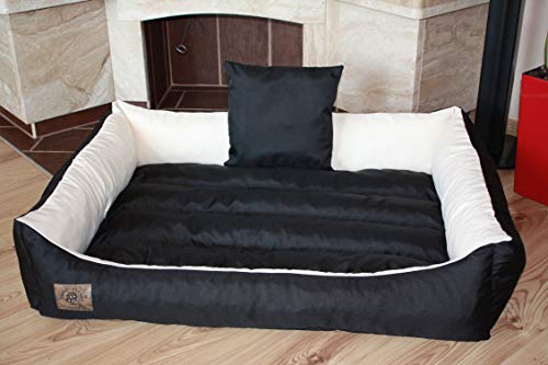 Odol-Plu XXL - Hundebett - Hundekissen - Hundesofa mit Wendekissen (Größe und Farbe wählbar) (120x90 schwarz-Weiss) von Odol-Plu