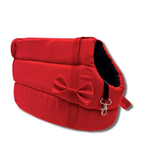 Odolplusz Elegante Hundetasche für Hunde/Katzen, Waschbar - Kleine/Mittlere/Mittelgroße, XS, S, L, M/Hundetragetasche Katzentasche Tragetasche Transporttasche (Rot) von Odolplusz