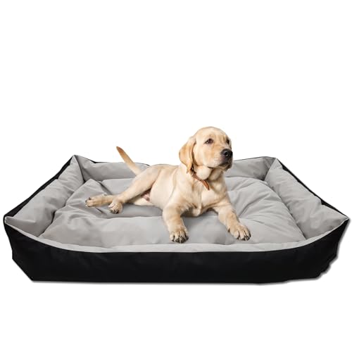 Odolplusz Hundebett Hundekorb Hundesofa Tierbettfür große Hunde | Hundekissen Grosse Hunde | 150x105 cm (schwarz + Graphit grau) (schwarz-grau) von Odolplusz