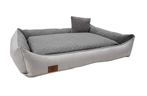 Odolplusz Hundebett waschbares Hundebett mit Rand, Hundekissen 120x90 cm (Grau) von Odolplusz