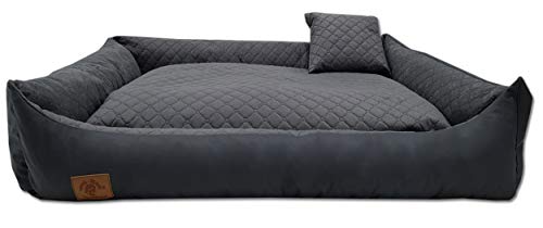 Odolplusz XXL Hundebett für große Hunde – Hundekissen – Hundebett Ergonomisches Hundesofa (Dunkelgrau, L 120 x B 90 x H 19 cm) von Odolplusz