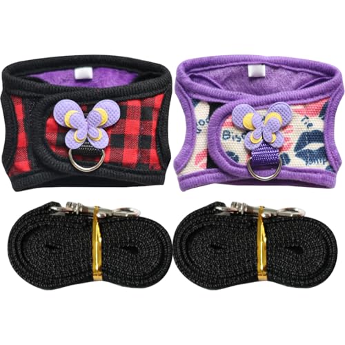 2pcs Meerschweinchen -Leine, einstellbares Frettchenkabelbaum und Leine mit D -Schnalle für Frettchen Ratten Leguan Hamster Bart Drache von Odoukey