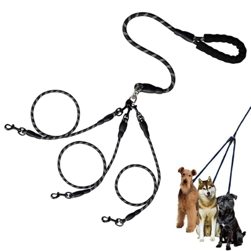 3 Hundeleine Keine Verwicklungen, 360 ° rotierende Anti -Verstrickung mit stabilem Griff zum Tragen mehrerer Haustiere für die Reise 3 Hundeleine Keine Verwicklungen, 360 ° rotierende Anti -Verstrickung mit stabilem Griff zum Tragen mehrerer Haustiere für die Reise von Odoukey