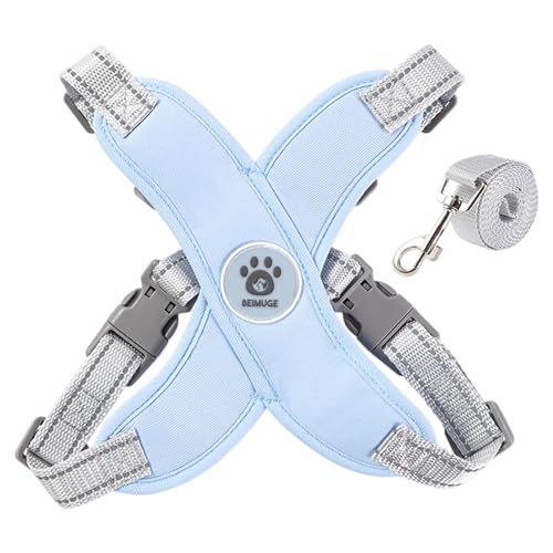 Extra Kleiner Hundekabelbaum und Leine, einstellbar ohne Choke ohne Abzug reflektierend gemütlich mit Traktionsseil zum Ausflug, blau von Odoukey