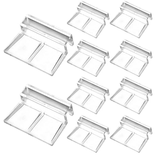 Odoukey 10pcs 8 mm Aquariumhaube, klare Acryllid -Clips -Abdeckstütze Klemm Ersatzglas Top Halter für felgenlose Fischtank von Odoukey
