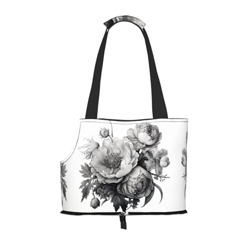 Katzentragetasche mit Blumenmuster und Graphitdruck, Haustier-Reisetasche für Katzen, Hunde, Welpen, bequem, tragbar, faltbar Katzentragetasche mit Blumenmuster und Graphitdruck, Haustier-Reisetasche für Katzen, Hunde, Welpen, bequem, tragbar, faltbar von Ogniwo