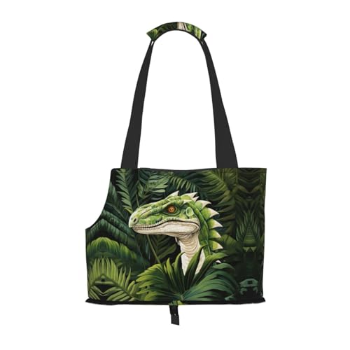 Katzentragetasche mit Dinosaurier-Palmblatt-Druck, Haustier-Tragetasche für Katzen, Hunde, Welpen, bequem, tragbar, faltbar Katzentragetasche mit Dinosaurier-Palmblatt-Druck, Haustier-Tragetasche für Katzen, Hunde, Welpen, bequem, tragbar, faltbar von Ogniwo