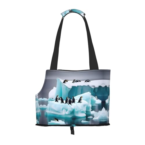 Katzentragetasche mit Pinguine auf dem Eisberg, Haustier-Tragetasche für Katzen, Hunde, Welpen, bequem, tragbar, faltbar von Ogniwo