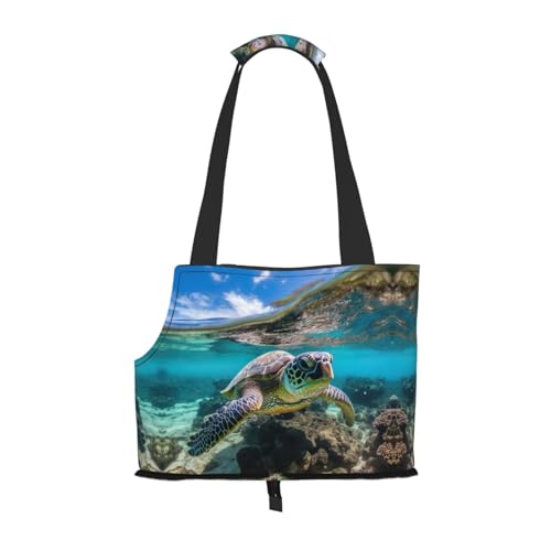 Lord Howe Transporttasche für Katzen, Hunde, Welpen, bequem, tragbar, faltbar, Motiv: Meeresschildkröte von Ogniwo