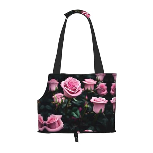 Transporttasche für Katzen, Hunde, Welpen, bequem, tragbar, faltbar, Rosa mit Rosenmuster Transporttasche für Katzen, Hunde, Welpen, bequem, tragbar, faltbar, Rosa mit Rosenmuster von Ogniwo
