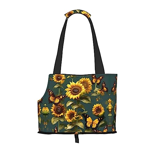 Transporttasche für Katzen, Hunde, Welpen, bequem, tragbar, faltbar, Sonnenblumen-Motiv und Schmetterlinge Transporttasche für Katzen, Hunde, Welpen, bequem, tragbar, faltbar, Sonnenblumen-Motiv und Schmetterlinge von Ogniwo