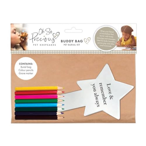 Kleine Tier-Grabtasche | Buddy Bag mit Stern-Grabmarker und Buntstiften – ideal für Vögel, Hamster, Meerschweinchen | Haustier-Verlust-Andenken-Set für Kinder Kleine Tier-Grabtasche | Buddy Bag mit Stern-Grabmarker und Buntstiften – ideal für Vögel, Hamster, Meerschweinchen | Haustier-Verlust-Andenken-Set für Kinder von Oh So Precious Pet Keepsakes