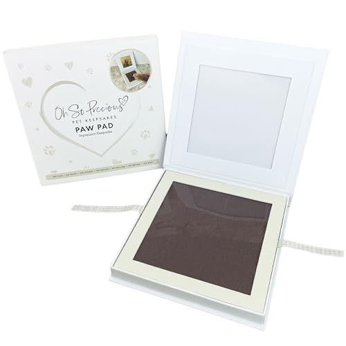Haustierpfotenabdruck-Set mit Fotorahmen, tintenloses Pad, Andenken an Hunde und Katzen, Welpen, Kätzchen und Seniorenpfote, Gedenkkunst, Tisch-/Wanddekoration, Geschenk für Tierliebhaber von Oh So Precious Pet Keepsakes