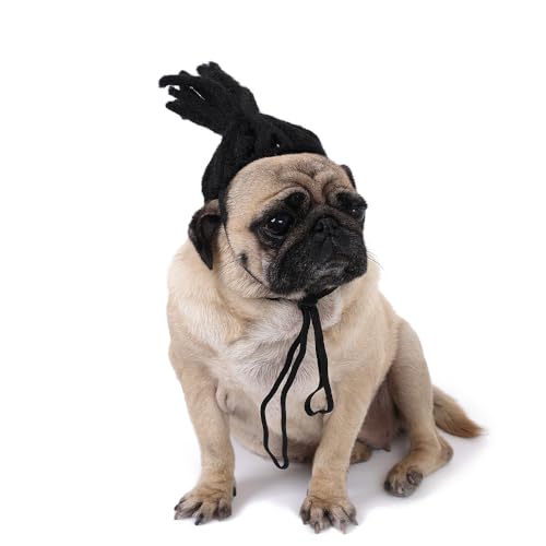 Perücke für Hunde mit Afro-Schnitt, Perücke für Hunde, mit verstellbaren Zöpfen, lustiges Zubehör für Haustiere, Kostüm-Zubehör, Halloween, Party für Katzen und Hunde von OhMill