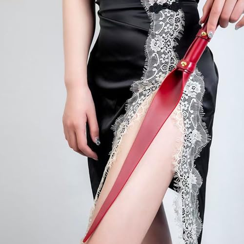 Unisex Leder Peitsche In Weidenblatt-Optik Rutschfest Reitgerte Pferdepeitsche Spielzeuge Training Requisiten Werkzeuge Hilfsmittel Cospaly Accessoire Kostüm Zubehör Für Holloween Karneval Party von OhMill