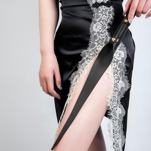 Unisex Leder Peitsche In Weidenblatt-Optik Rutschfest Reitgerte Pferdepeitsche Spielzeuge Training Requisiten Werkzeuge Hilfsmittel Cospaly Accessoire Kostüm Zubehör Für Holloween Karneval Party von OhMill