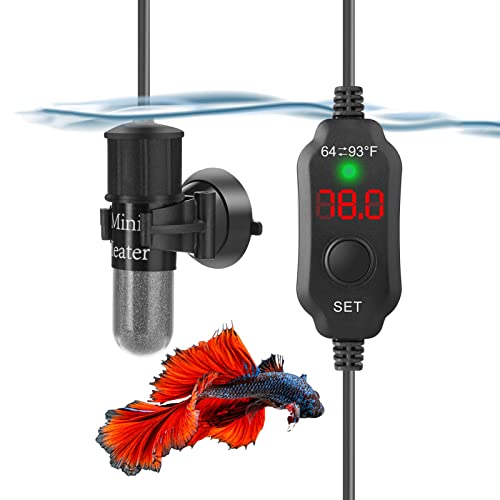 OhhGo Mini-Aquarium Heizung, 10 W USB-Betriebener Tauch-Aquarien mit LED-Anzeige, Tank Heizung mit Integriertem Thermometer, Externer Temperaturregler von OhhGo