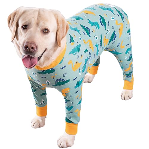 OhhGo Einteiler für Hunde, Chirurgie, Genesungsanzug nach Operationen, langärmelig, Anti-Leck-Pyjama für mittelgroße und große Hunde von OhhGo