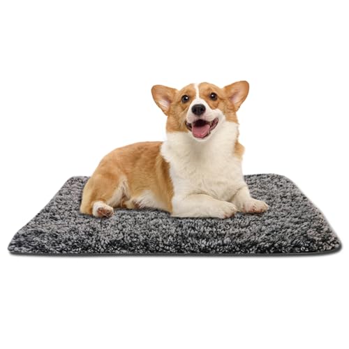 OhhGo Haustier-Wärmematte, 115 x 70 cm, verdickte, rutschfeste Bodenmatte für Hunde und Katzen, waschbar und abnehmbar, Schwarz und Weiß von OhhGo