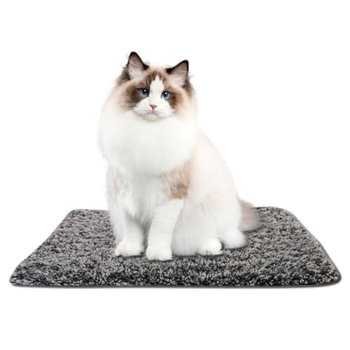 OhhGo Haustier-Wärmematte, 48 x 70 cm, verdickte, rutschfeste Bodenmatte, für Hunde und Katzen, universell waschbar und abnehmbar, Schwarz und Weiß, zweifarbig von OhhGo