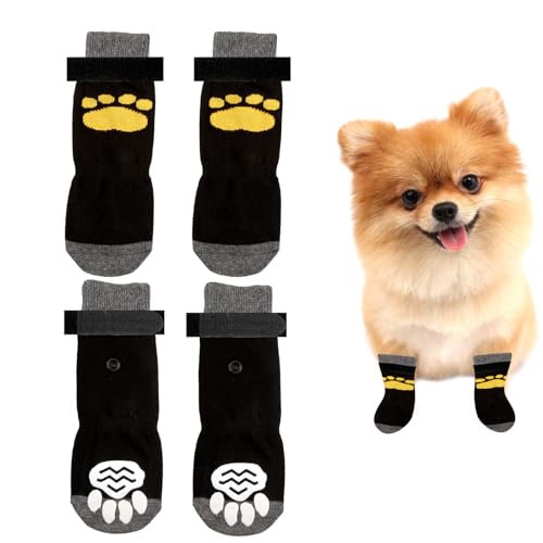 Rutschfeste Hundesocken, Pfotenschutz, 2 Paar, Pfotenschutz, Stop-Lecken, Krallengriffsocken, Stiefel, Schuhe, Katzen-Hausschuhe, verstellbarer Riemen, Bandage für Haustier, Welpen, drinnen und Rutschfeste Hundesocken, Pfotenschutz, 2 Paar, Pfotenschutz, Stop-Lecken, Krallengriffsocken, Stiefel, Schuhe, Katzen-Hausschuhe, verstellbarer Riemen, Bandage für Haustier, Welpen, drinnen und von Ohling