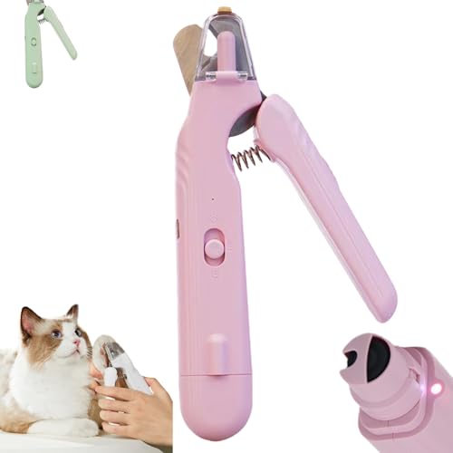 Ohphnt The Safetyrim by Pupnourish,pupnourish Nagelknipser Für Hunde,2 In 1 Krallenpflege,Haustier Nagelknipser Mit LED-Licht,Geräuscharm for Small Medium Large Dogs Cats,Eingebauter Schleifer-B von Ohphnt