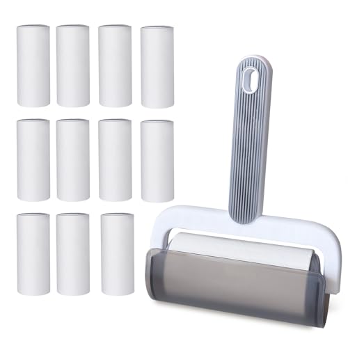 Oiamker Fusselrolle 12 Rollen mit 1 Abroller, Extra Klebrige Fusselrolle Kleidung, Fusselroller für Kleidung, Haare, Katzenhaare, Hundehaare, 60 Blatt/Rollen Oiamker Fusselrolle 12 Rollen mit 1 Abroller, Extra Klebrige Fusselrolle Kleidung, Fusselroller für Kleidung, Haare, Katzenhaare, Hundehaare, 60 Blatt/Rollen von Oiamker