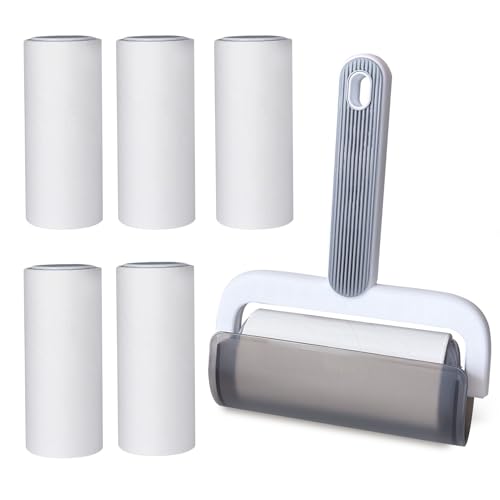 Oiamker Fusselrolle 6 Rollen mit 1 Abroller, Extra Klebrige Fusselrolle Kleidung, Fusselroller für Kleidung, Haare, Katzenhaare, Hundehaare, 60 Blatt/Rollen Oiamker Fusselrolle 6 Rollen mit 1 Abroller, Extra Klebrige Fusselrolle Kleidung, Fusselroller für Kleidung, Haare, Katzenhaare, Hundehaare, 60 Blatt/Rollen von Oiamker