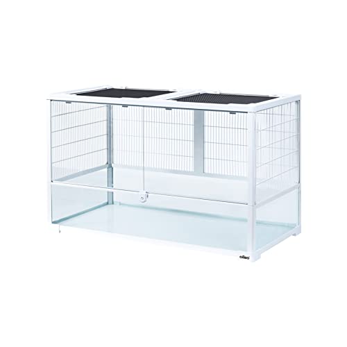 Kleintierterrarium 90x 45x 54cm mit Schwingtüren (SP003W) - weiß von Oiibo