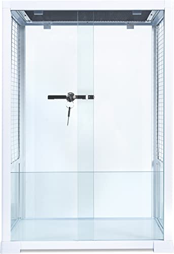 OiiBO Kleintierterrarium 45x 45x 65cm mit Schiebetüren (RKF0319W) - weiß von Oiibo