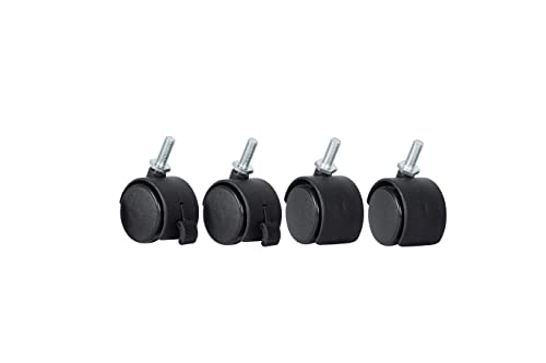 OiiBO Räder für Kleintierterrarium der RKF- Terrarien weiß/schwarz - 4er Pack (RAS18) Farbe Schwarz von Oiibo