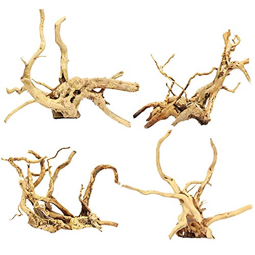 Oikabio Driftwood Natürliche Reptilien, Fischglas, Baumschmuck, Dekoration, 4 Stück von Oikabio