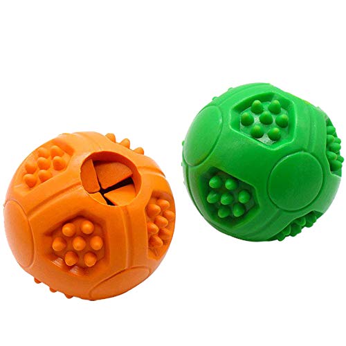 Oikabio Leckerli-Ball für Hunde, interaktives Leckerli-Spenderspielzeug für große und mittelgroße Hunde, reduziert Langeweile, IQ-Training, Zahnreinigung, Jagd und Apportieren, 2 Stück von Oikabio