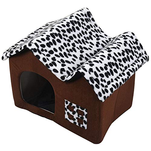 Oikabio Luxuriöses High-End-Doppelzimmer für Hunde, Braun, 50 x 40 x 35 cm von Oikabio