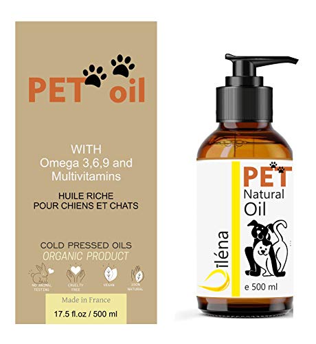 Oïléna - Bio Haustieröl für Hunde/Katzen | Omega 3, 6, 9 & Vitamin E | Stärkt Immunsystem & Energie | Gesunde Haut & Fell, 500ml von Oïléna