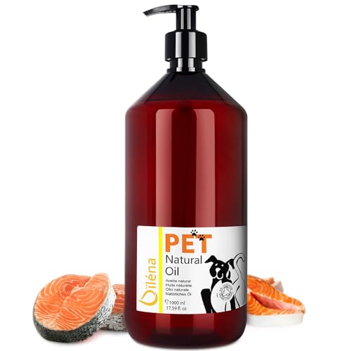 Oïléna - Haustieröl Ergänzung | 6 Kaltgepresste Bio-Öle | Reich an Omega 3,6,9 & Vitamin E | Unterstützt Immunsystem & Energielevel | Für Gesunde Haut & Fell, 1000 ml von Oïléna