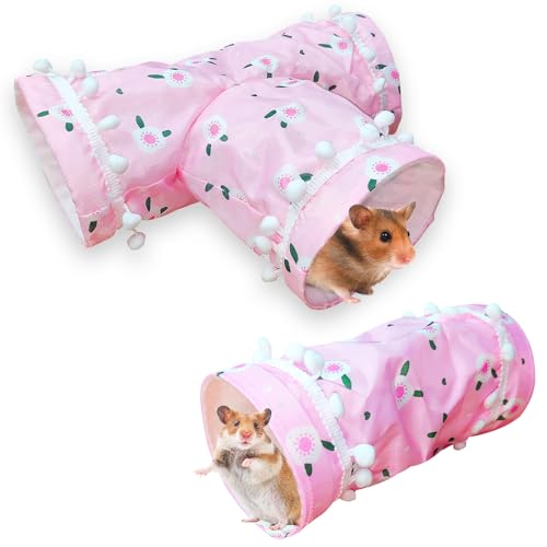Oiuyamn Hamster-Tunnel und -röhren, zusammenklappbar, 3-Wege- und 1-Wege-Tunnel für Kleintiere, Hamster, Kaninchen, Meerschweinchen, Frettchen, Igel, Hollandschweinchen, Verstecken und Ausruhen, 2 Oiuyamn Hamster-Tunnel und -röhren, zusammenklappbar, 3-Wege- und 1-Wege-Tunnel für Kleintiere, Hamster, Kaninchen, Meerschweinchen, Frettchen, Igel, Hollandschweinchen, Verstecken und Ausruhen, 2 von Oiuyamn